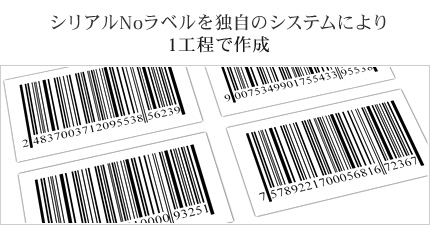 シリアルNoラベルを独自のシステムにより1工程で作成